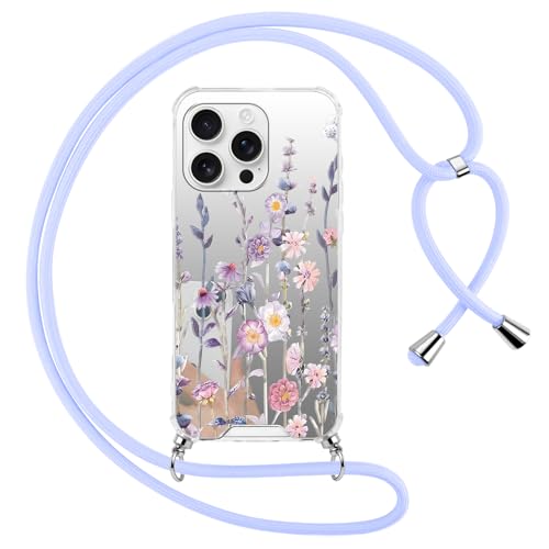 Saqmkil Handykette für iPhone 16 Pro Hülle mit Band, Aesthetic Muster Mirror Spiegel Makeup Design Handyhülle mit Kette Kordel, Mädchen Schutzhülle für iPhone 16 Pro 6,3'' zum Umhängen, Blumen 03 Saqmkil Handykette für iPhone 16 Pro Hülle mit Band, Aesthetic Muster Mirror Spiegel Makeup Design Handyhülle mit Kette Kordel, Mädchen Schutzhülle für iPhone 16 Pro 6,3'' zum Umhängen, Blumen 03 von Saqmkil