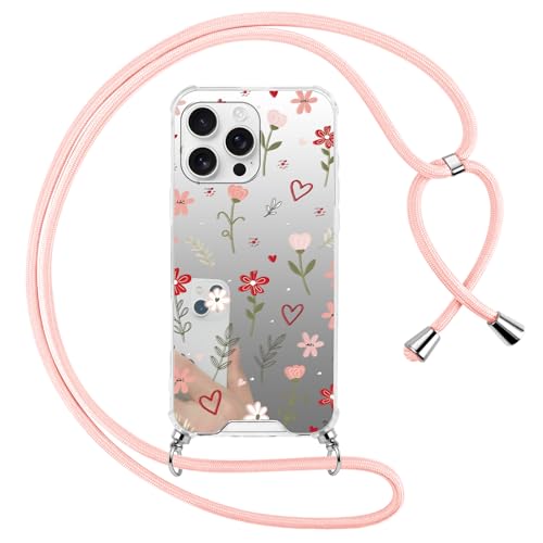 Saqmkil Handykette für iPhone 16 Pro Max Hülle mit Band, Aesthetic Muster Mirror Spiegel Makeup Design Handyhülle mit Kette, Mädchen Schutzhülle für iPhone 16 Pro Max 6,9'' zum Umhängen, Blumen 01 Saqmkil Handykette für iPhone 16 Pro Max Hülle mit Band, Aesthetic Muster Mirror Spiegel Makeup Design Handyhülle mit Kette, Mädchen Schutzhülle für iPhone 16 Pro Max 6,9'' zum Umhängen, Blumen 01 von Saqmkil