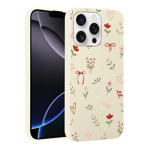 Saqmkil Hülle für iPhone 16 Pro 6,3'', Weiß Silikon Ultra Dünn Handyhülle Aesthetic Mode Muster Motiv Design, Weich TPU Süßes Mädchen Frauen Stoßfest Case Schutzhülle für iPhone 16 Pro - Blumen 02 Saqmkil Hülle für iPhone 16 Pro 6,3'', Weiß Silikon Ultra Dünn Handyhülle Aesthetic Mode Muster Motiv Design, Weich TPU Süßes Mädchen Frauen Stoßfest Case Schutzhülle für iPhone 16 Pro - Blumen 02 von Saqmkil