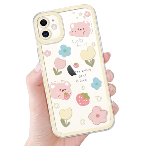 Saqmkil Transparent Handyhülle für iPhone 12 Hülle, Süße Bär Blumen Muster Design Mädchen Aesthetic Case, Dünn Weich Durchsichtig Silikon Slim TPU Kameraschutz Stoßfest Schutzhülle für iPhone 12 6,1" Saqmkil Transparent Handyhülle für iPhone 12 Hülle, Süße Bär Blumen Muster Design Mädchen Aesthetic Case, Dünn Weich Durchsichtig Silikon Slim TPU Kameraschutz Stoßfest Schutzhülle für iPhone 12 6,1" von Saqmkil