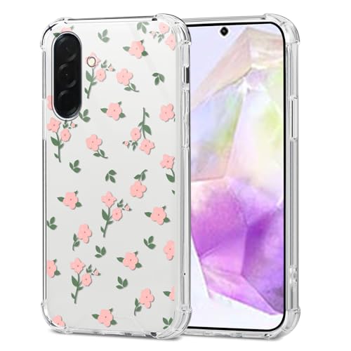 Saqmkil Transparent Hülle für Samsung Galaxy A36, Aesthetic Muster Motiv Design Frauen Mädchen Frauen Dünne Handyhülle, Weich Süßes Stoßfest Klar Case Schutzhülle für Samsung A36 6,64'',Blumen 03 von Saqmkil
