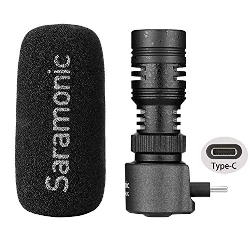 Saramonic Android Cellphone Typ-C Mikrofon Shotgun mit 3,5mm Monitor Vlog, Cardioid Shotgun Mic (USB-C) von Saramonic