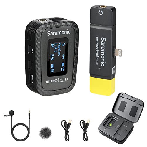 Saramonic Blink500 Pro Dual-Channel Wireless Lavalier Microphone for IOS iPhone Video Audio Recording Facebook YouTube Podcast Vlog Interview (B3) von Saramonic