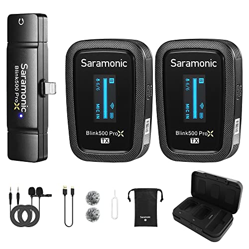 Saramonic Blink500 Pro kabelloses Lavalier-Mikrofon, Dual-Kanal, für iOS iPhone, Videoaufzeichnung, Audio Facebook, YouTube, Podcast, Vlog, Interview (B4) von Saramonic