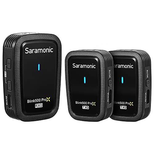 Saramonic Blink500 Prox Q20 Kabellose Lavaliermikrofone, 10-Stunden-Akku, wiederaufladbares, kabelloses Mikrofon für Kamera, PC, iPhone, Android, Aufnahmeinterview, Vlogs von Saramonic