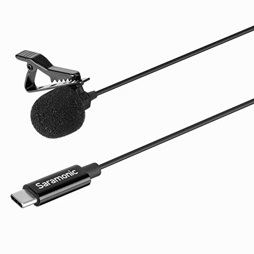 Saramonic Lavalier-Mikrofon mit USB-C für Mobile Geräte und Computer mit 6 m langem Kabel und rechtwinkligem USB-C-Adapter (LavMicro U3B) von Saramonic