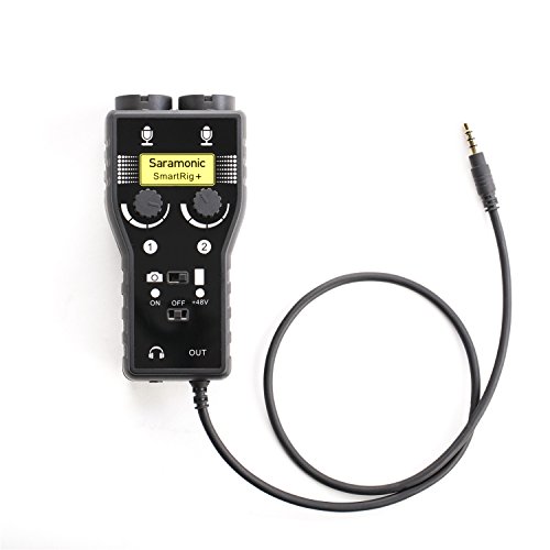 Saramonic SmartRig + 2-Kanal XLR / 3,5-mm Karaoke Mikrofon Audio Mischpult Vorverstärker und Gitarrenschnittstelle für DSLR Kameras Camcorder iPhone 8 8X 7 7 Plus iPad iPod Android Smartphone-Gitarre von Saramonic