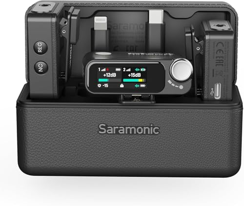 Saramonic Ultra-01 Kabelloses Lavalier-Mikrofon, 32-Bit Float-Aufnahme, Timecode-Synchronisation, Geräuschunterdrückung, IPX5 Wasserbeständigkeit, 984' Reichweite, 130dB SPL, für Kameras, Smartphones, von Saramonic