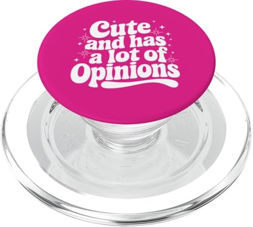 Sarkastisches Zitat mit Spruch "Cute & Has Opinions", Geschenk für Mädchen PopSockets PopGrip für MagSafe Sarkastisches Zitat mit Spruch "Cute & Has Opinions", Geschenk für Mädchen PopSockets PopGrip für MagSafe von Sarcastic T-Shirt Co.