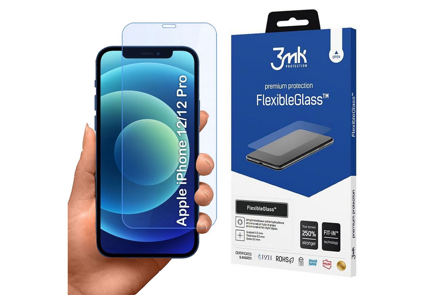 Sarcia.eu Schutzfolie Hybridglas für das Apple iPhone 12/12 Pro - 3mk FlexibleGlass Sarcia.eu Schutzfolie Hybridglas für das Apple iPhone 12/12 Pro - 3mk FlexibleGlass von Sarcia.Eu