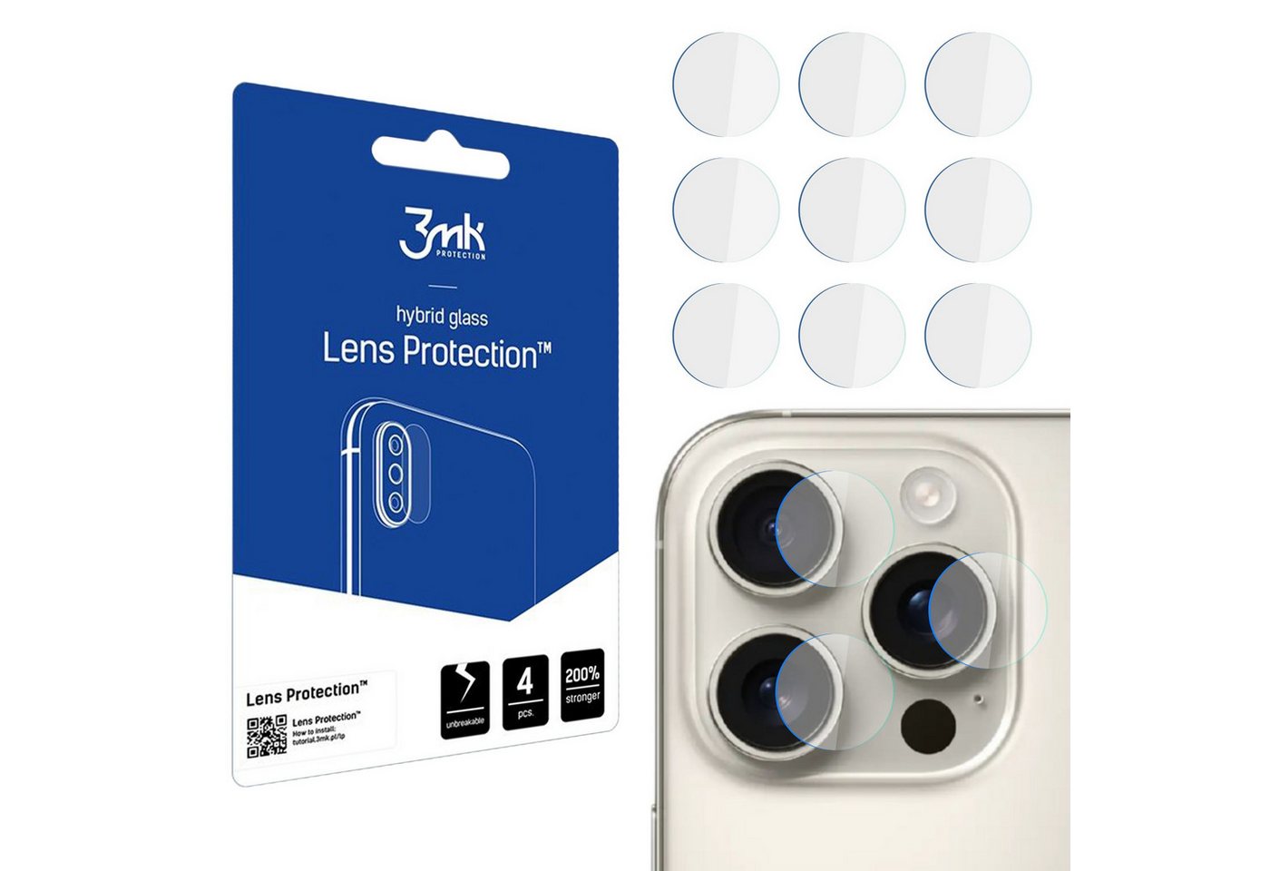 Sarcia.eu Displayschutzfolie 3mk Lens Protection Kameraobjektivglas für iPhone 16 Pro, ultradünn Sarcia.eu Displayschutzfolie 3mk Lens Protection Kameraobjektivglas für iPhone 16 Pro, ultradünn von Sarcia.eu