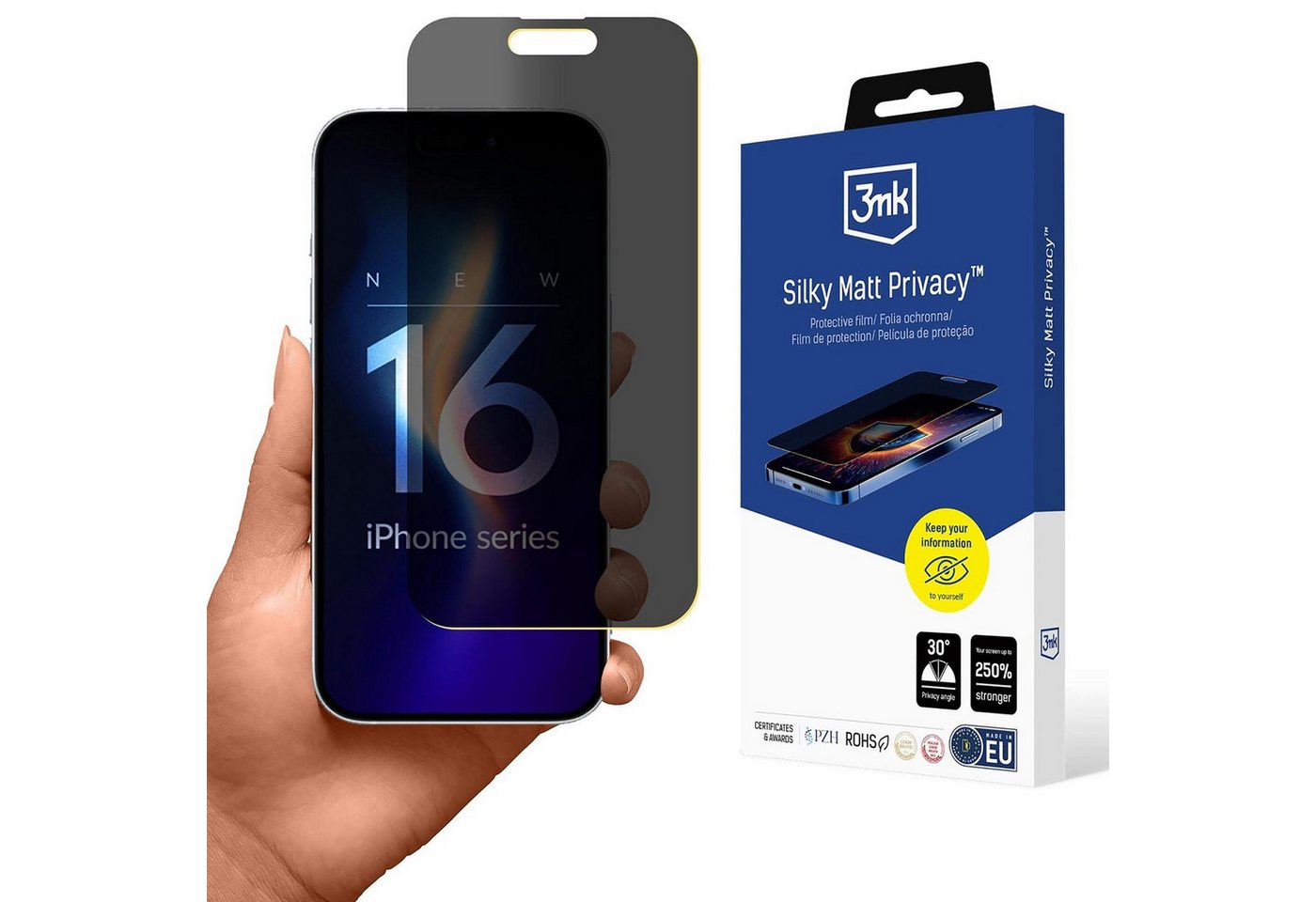 Sarcia.eu Displayschutzfolie Sichtschutzfolie für Apple iPhone 16 Pro, 3mk Silky Matt Privacy Sarcia.eu Displayschutzfolie Sichtschutzfolie für Apple iPhone 16 Pro, 3mk Silky Matt Privacy von Sarcia.eu