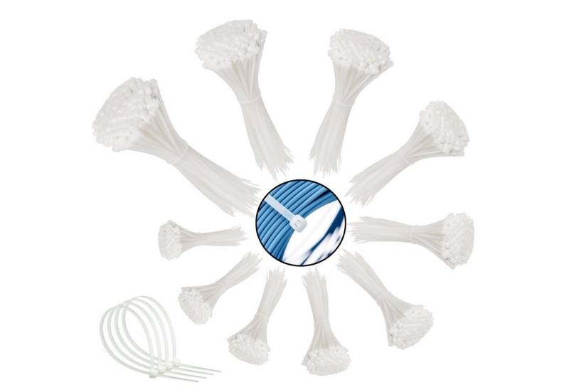 Sarcia.eu Kabelbinder Polyamid-Kabelbinder-Set, 1000 Stück, weiß von Sarcia.eu