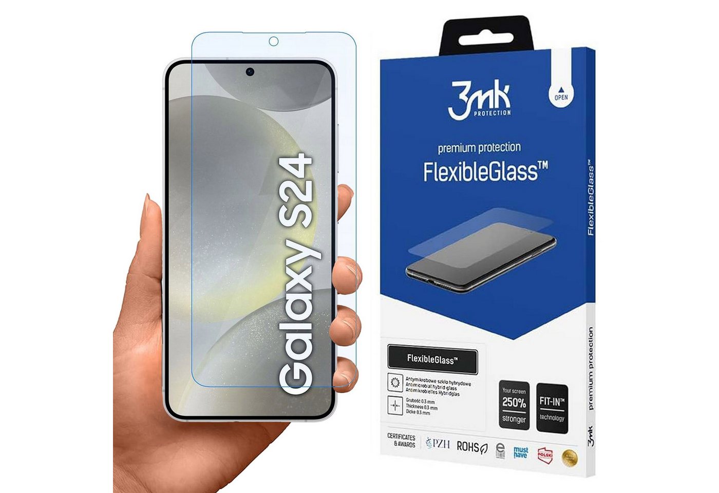 Sarcia.eu Schutzfolie Hybridglas für Samsung Galaxy S24 - 3mk FlexibleGlass Sarcia.eu Schutzfolie Hybridglas für Samsung Galaxy S24 - 3mk FlexibleGlass von Sarcia.eu