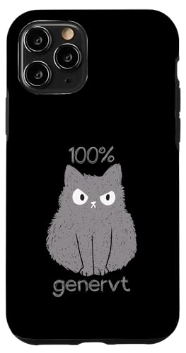 Hülle für iPhone 11 Pro Spruch sarkastisch witzig lustig genervte Katze 100% genervt Hülle für iPhone 11 Pro Spruch sarkastisch witzig lustig genervte Katze 100% genervt von Sarkasmus Sarkastische Sprüche Ironische Geschenke
