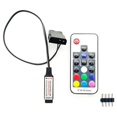 Sarngk Computer LüFter Lichteffekt Kontrolleur, 5V 3-Pin/12V 4-Pin RGB LüFterausrüStung Kabelsteuerung/Fernbedienung mit EIN/Aus Sarngk Computer LüFter Lichteffekt Kontrolleur, 5V 3-Pin/12V 4-Pin RGB LüFterausrüStung Kabelsteuerung/Fernbedienung mit EIN/Aus von Sarngk