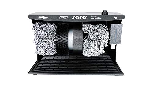 Saro 328-1050 Schuhputzmaschine Modell ESP 006 zur automatischen Reinigung/ Plege von Schuhen (2 Polierbürsten, 1 Vorreinigungsbürste, Schuhcremespender, Fußbedienung, einfache Reinigung) anthrazit von Saro