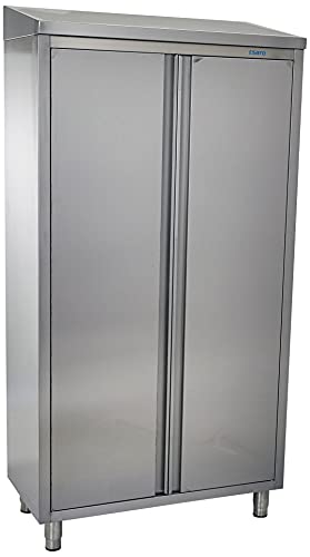 Saro Edelstahlhochschrank mit 3 Böden und 2 Flügeltüren, 1000mm von Saro