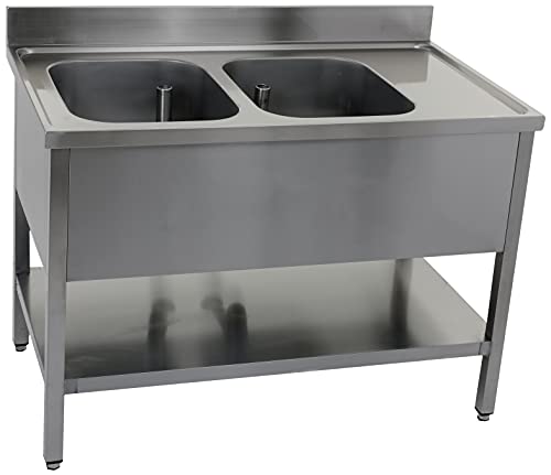 Saro Spültisch mit 2 Becken, links - 700 mm Tiefe, 1200mm von Saro