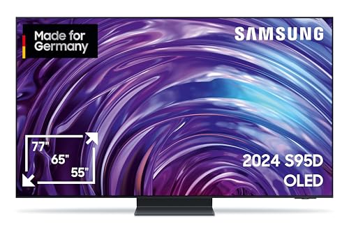Samsung OLED 4K S95D Fernseher 77 Zoll, Samsung TV mit Neural Quantum 4K AI Gen2 Prozessor, OLED HDR Pro, OLED Glare free, 4K Upscaling, Smart TV, KI TV, GQ77S95DATXZG, Deutsches Modell [2024] von Samsung