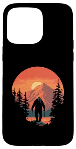 Hiking Sasquatch at Sunset Retro Bigfoot Mountains & Sun Hülle für iPhone 15 Pro Max Hiking Sasquatch at Sunset Retro Bigfoot Mountains & Sun Hülle für iPhone 15 Pro Max von Sasquatch Garage