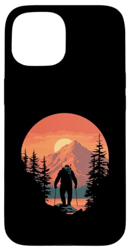 Hiking Sasquatch at Sunset Retro Bigfoot Mountains & Sun Hülle für iPhone 15 Hiking Sasquatch at Sunset Retro Bigfoot Mountains & Sun Hülle für iPhone 15 von Sasquatch Garage