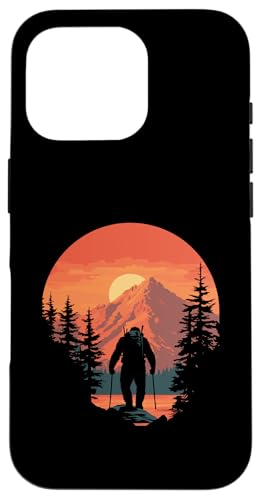 Hiking Sasquatch at Sunset Retro Bigfoot Mountains & Sun Hülle für iPhone 16 Pro Hiking Sasquatch at Sunset Retro Bigfoot Mountains & Sun Hülle für iPhone 16 Pro von Sasquatch Garage