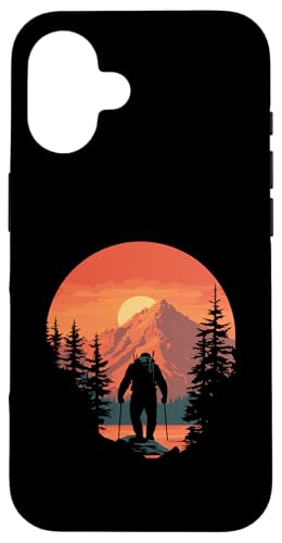 Hiking Sasquatch at Sunset Retro Bigfoot Mountains & Sun Hülle für iPhone 16 Hiking Sasquatch at Sunset Retro Bigfoot Mountains & Sun Hülle für iPhone 16 von Sasquatch Garage