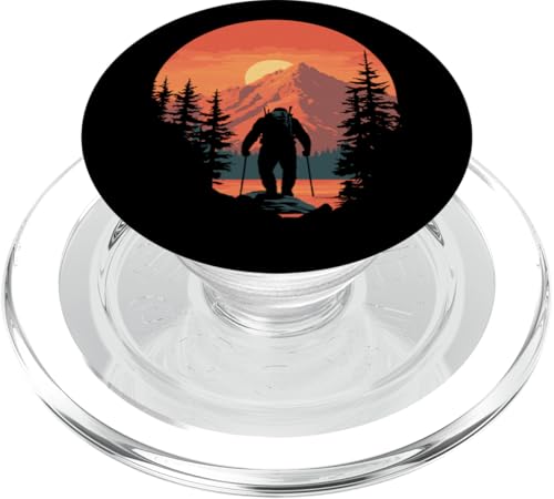 Hiking Sasquatch at Sunset Retro Bigfoot Mountains & Sun PopSockets PopGrip für MagSafe Hiking Sasquatch at Sunset Retro Bigfoot Mountains & Sun PopSockets PopGrip für MagSafe von Sasquatch Garage