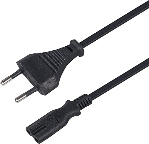 2m Netzkabel Stromkabel Strom Kabel Stecker Typ C Eurostecker auf C7 Buchse Euro-Netzkabel Kleingerätekabel Euro 8 TV DVD Player Haushaltsgeräte Netzteile schwarz von Sat-Fox