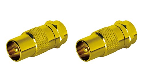 SAT-FOX SAT Antennenadapter Kabel auf SAT Adapter Set 2 Stück F-Stecker auf IEC-Stecker Kupplung Verbinder Koaxial Adapter SAT Kabel von Sat-Fox