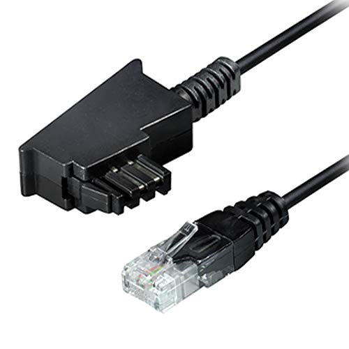 Sat-Fox 6m TAE RJ45 DSL VDSL Internet Kabel - schwarz - für Fritz Box/Speedport WLAN Voip Router IP Anschlußkabel von Sat-Fox