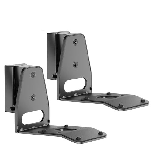 Sat-Fox Wandhalter passend für SONOS Era300 - Wandhalterung 2er Set, Neigbar, Schwenkbar, Platzsparend, Perfekt einstellbar mit Kabelmanagement (Schwarz) von Sat-Fox