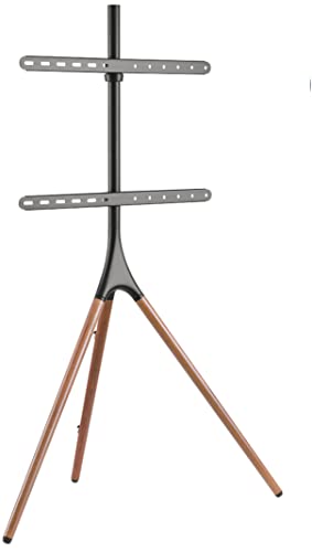 Staffelei/Bodenstativ für Flachbildschirme für Bildschirme 32'' - 75' (81-190 cm), Belastung bis 32 kg, schwarz/Nussbaum TV Halter von Sat-Fox