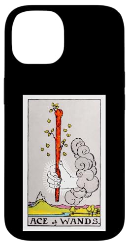 Ace of Wands Vintage Tarotkarte – Rider Waite Deck Hülle für iPhone 14 von Satanic Occult and Black Magic Designs RLW