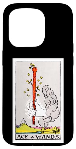 Ace of Wands Vintage Tarotkarte – Rider Waite Deck Hülle für iPhone 15 Pro von Satanic Occult and Black Magic Designs RLW