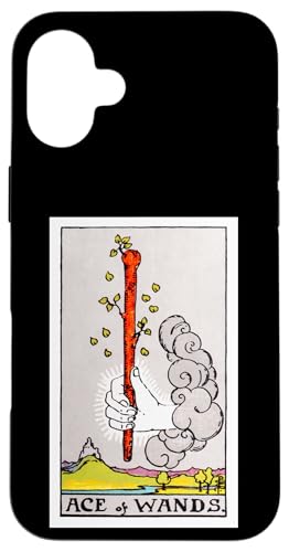Ace of Wands Vintage Tarotkarte – Rider Waite Deck Hülle für iPhone 16 Plus von Satanic Occult and Black Magic Designs RLW