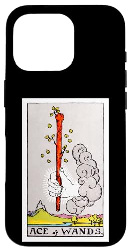 Ace of Wands Vintage Tarotkarte – Rider Waite Deck Hülle für iPhone 16 Pro von Satanic Occult and Black Magic Designs RLW