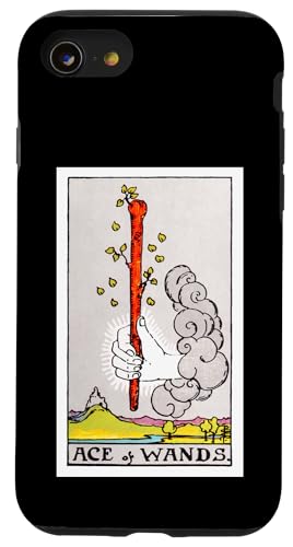 Ace of Wands Vintage Tarotkarte – Rider Waite Deck Hülle für iPhone SE (2020) / 7 / 8 von Satanic Occult and Black Magic Designs RLW