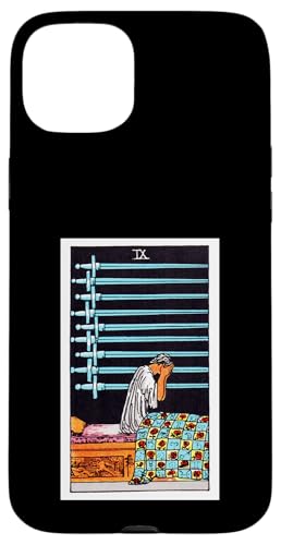 Nine of Swords Vintage Tarotkarte – Rider Waite Deck Hülle für iPhone 15 Plus Nine of Swords Vintage Tarotkarte – Rider Waite Deck Hülle für iPhone 15 Plus von Satanic Occult and Black Magic Designs RLW