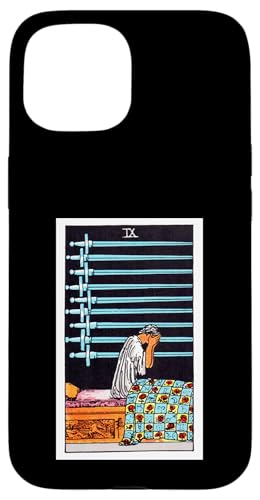 Nine of Swords Vintage Tarotkarte – Rider Waite Deck Hülle für iPhone 15 von Satanic Occult and Black Magic Designs RLW