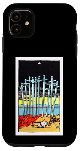 Ten of Swords Vintage Tarotkarte – Rider Waite Deck Hülle für iPhone 11 von Satanic Occult and Black Magic Designs RLW