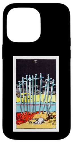 Ten of Swords Vintage Tarotkarte – Rider Waite Deck Hülle für iPhone 14 Pro Max von Satanic Occult and Black Magic Designs RLW