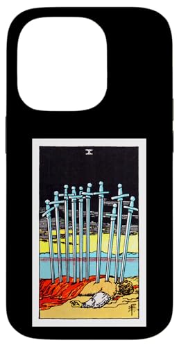 Ten of Swords Vintage Tarotkarte – Rider Waite Deck Hülle für iPhone 14 Pro von Satanic Occult and Black Magic Designs RLW