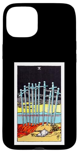 Ten of Swords Vintage Tarotkarte – Rider Waite Deck Hülle für iPhone 15 Plus von Satanic Occult and Black Magic Designs RLW