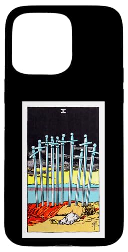 Ten of Swords Vintage Tarotkarte – Rider Waite Deck Hülle für iPhone 15 Pro Max von Satanic Occult and Black Magic Designs RLW