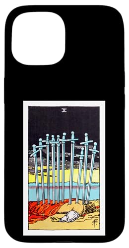 Ten of Swords Vintage Tarotkarte – Rider Waite Deck Hülle für iPhone 15 von Satanic Occult and Black Magic Designs RLW