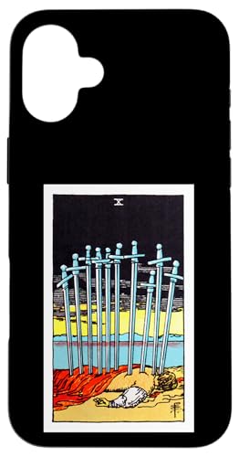 Ten of Swords Vintage Tarotkarte – Rider Waite Deck Hülle für iPhone 16 Plus von Satanic Occult and Black Magic Designs RLW
