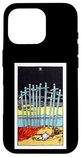 Ten of Swords Vintage Tarotkarte – Rider Waite Deck Hülle für iPhone 16 Pro von Satanic Occult and Black Magic Designs RLW