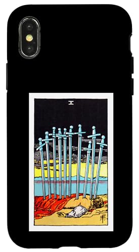 Ten of Swords Vintage Tarotkarte – Rider Waite Deck Hülle für iPhone X/XS von Satanic Occult and Black Magic Designs RLW